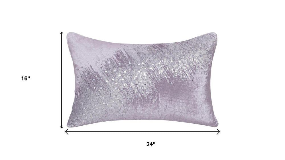 16" X 24" Gray And Silver Lumbar Throw Pillow Cover with Texture