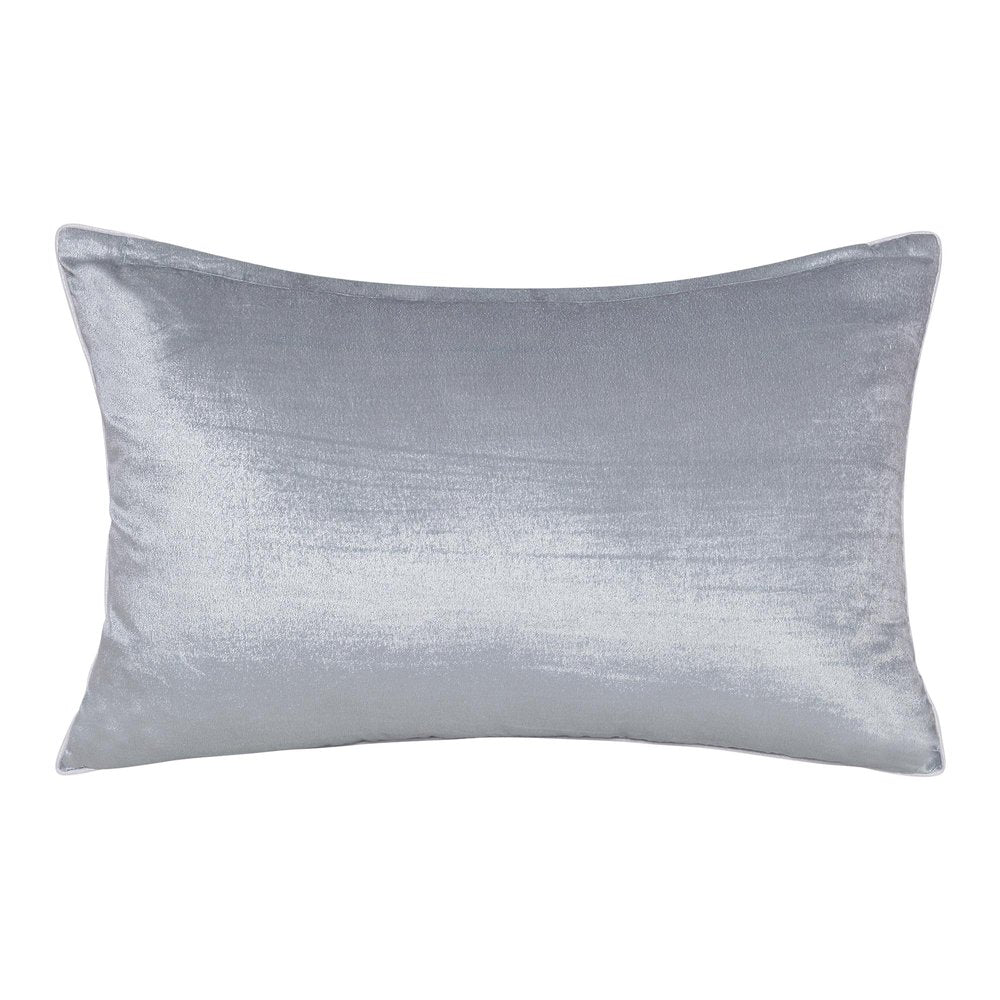 16" X 24" Ivory And Silver Lumbar Abstract Throw Pillow Cover with Sequin