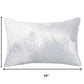 16" X 24" Ivory And Silver Lumbar Geometric Throw Pillow Cover