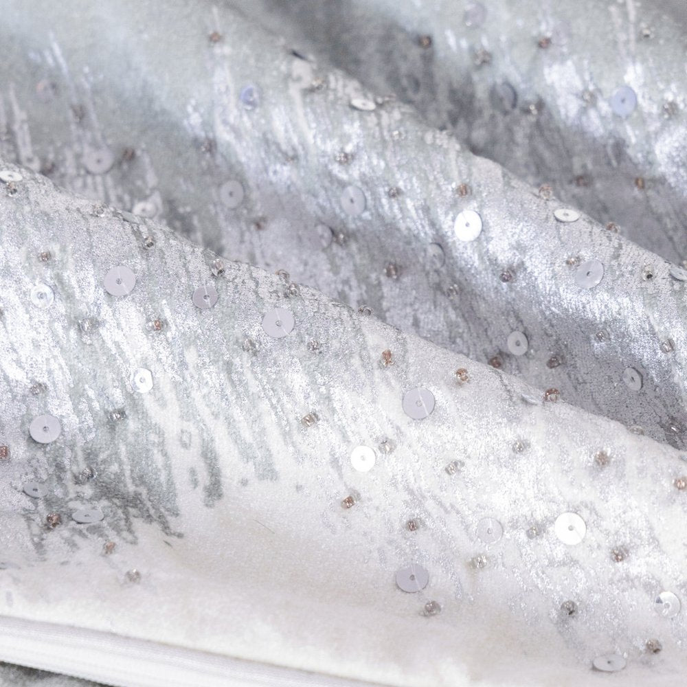 16" X 24" Ivory And Silver Lumbar Geometric Throw Pillow Cover