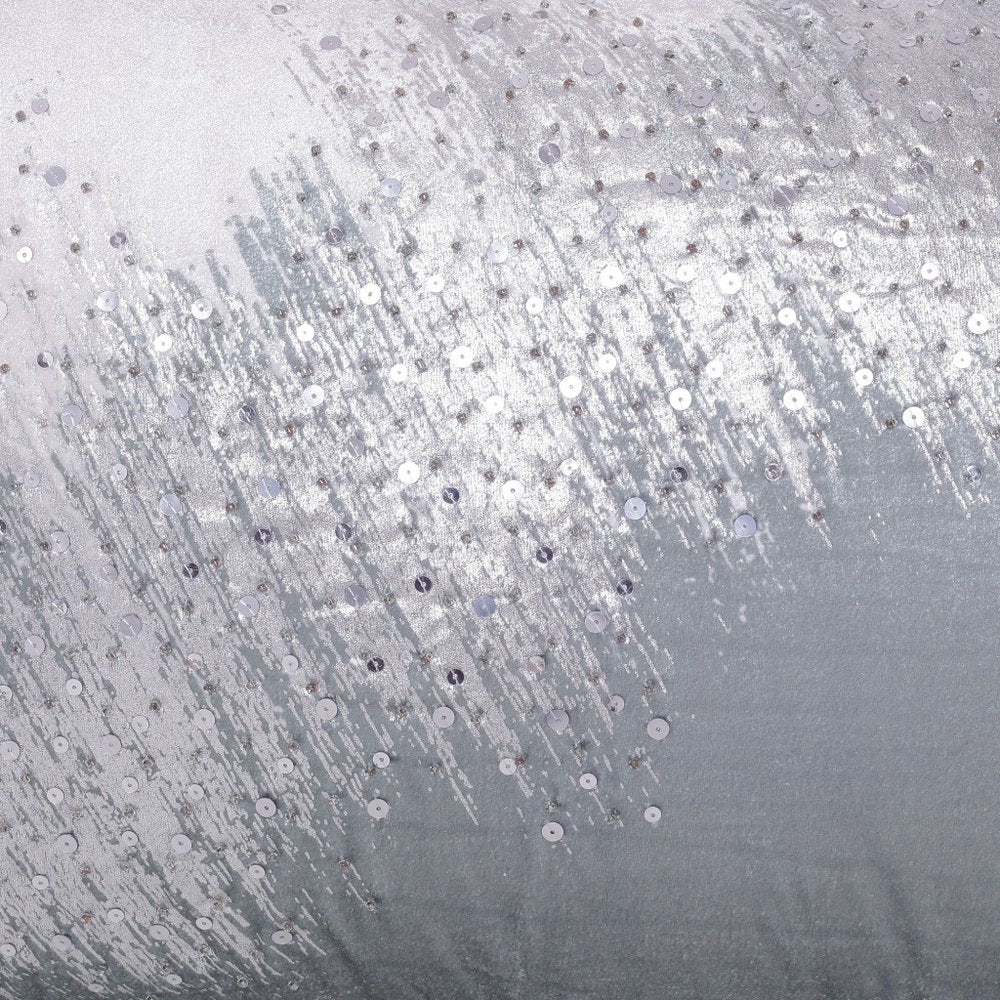 16" X 24" Ivory And Silver Lumbar Geometric Throw Pillow Cover