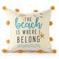 20" Orange And Beige Text Throw Pillow Cover