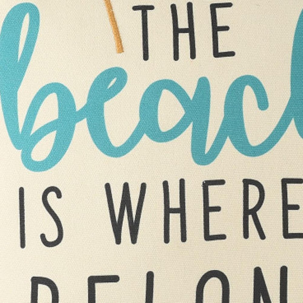 20" Orange And Beige Text Throw Pillow Cover