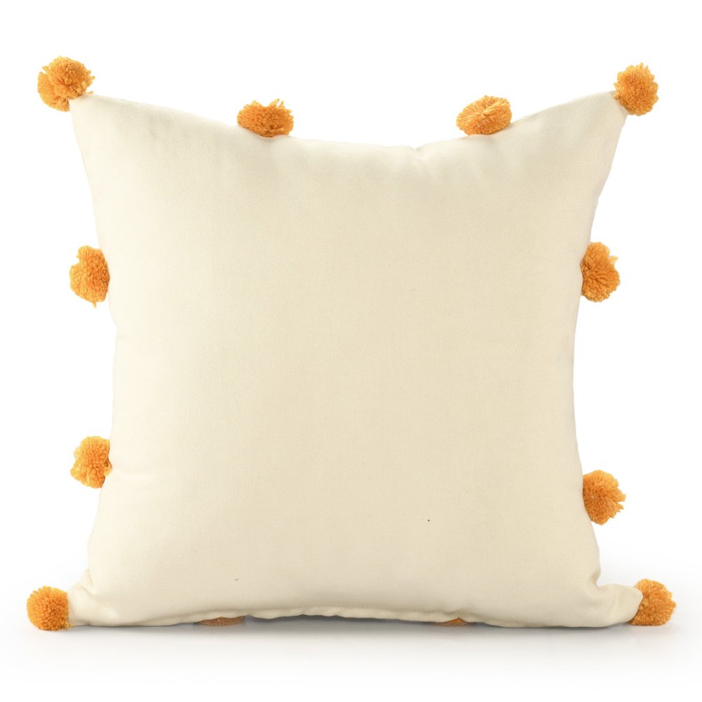 20" Orange And Beige Text Throw Pillow Cover
