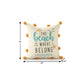 20" Blue Orange And Off White The Beach Is Where I Belong Beach Nautical Throw Pillow Cover with Pompoms