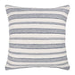20" Blue And Ivory Striped Recycled Poly Linen Throw Pillow Cover