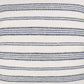 20" Blue And Ivory Striped Recycled Poly Linen Throw Pillow Cover