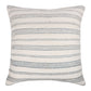 20" Light Blue And Orange Striped Recycled Poly Linen Throw Pillow Cover