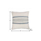 20" Ivory And Blue Beach Striped Throw Pillow Cover