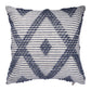 20" Navy Blue And Ivory Diamond Recycled Poly Linen Throw Pillow Cover