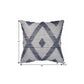 20" Ivory And Blue Beach Diamond Throw Pillow Cover with Texture