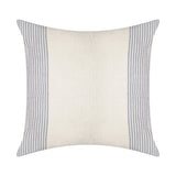 22" Blue And Ivory Striped Cotton Throw Pillow Cover