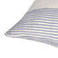 22" Blue And Ivory Striped Cotton Throw Pillow Cover