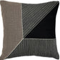 20" Black And White Striped Cotton Throw Pillow Cover