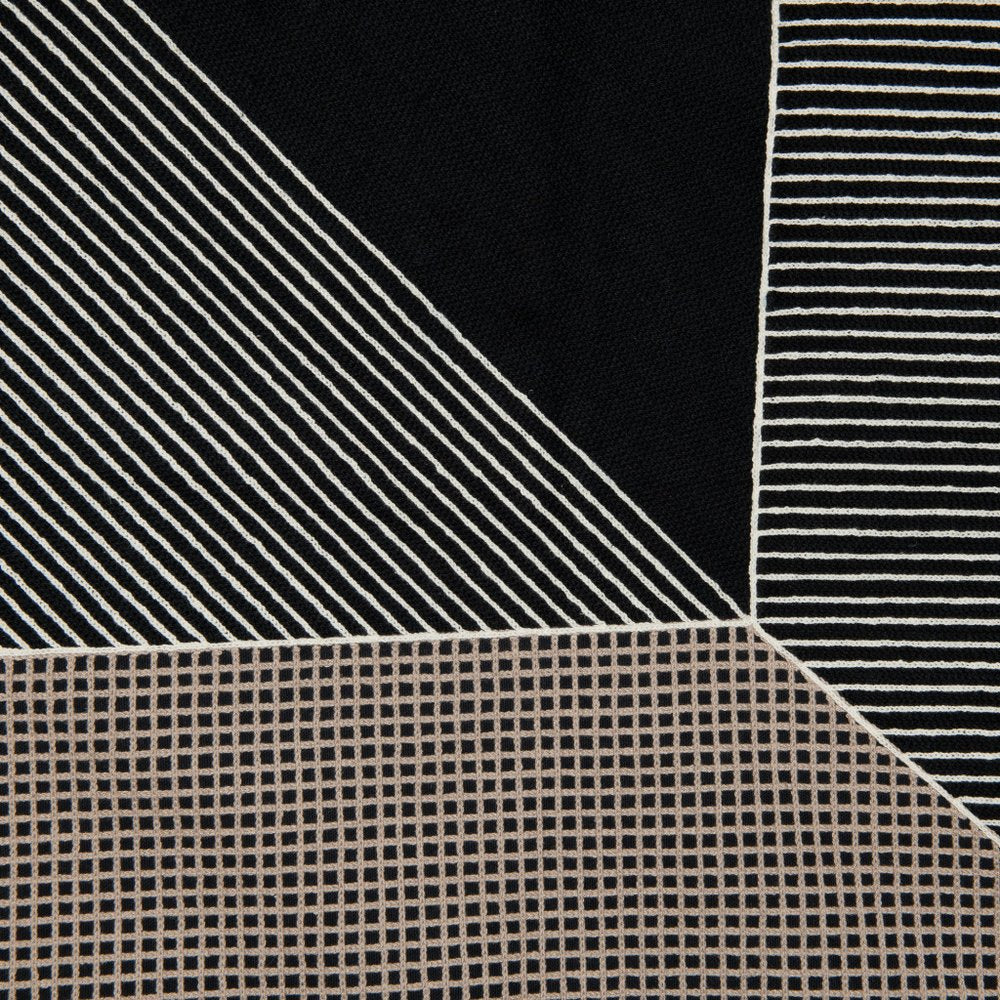 20" Black And White Striped Cotton Throw Pillow Cover