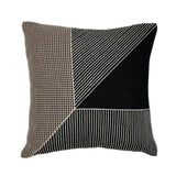 24" Black And White Striped Cotton Throw Pillow Cover