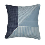 24" Blue And White Striped Cotton Throw Pillow Cover