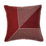 20" Red And White Striped Cotton Throw Pillow Cover