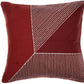 20" Red And White Striped Cotton Throw Pillow Cover
