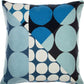 20" Blue And Ivory Geometric Cotton Throw Pillow Cover