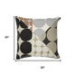 20" Black And Beige Geometric Cotton Throw Pillow Cover