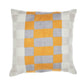 20" Gray Yellow And White Check Throw Pillow Cover