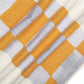 20" Gray Yellow And White Check Throw Pillow Cover