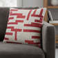20" Red And Ivory Geometric Cotton Blend Throw Pillow Cover