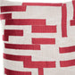 20" Red And Ivory Geometric Cotton Blend Throw Pillow Cover