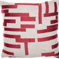 20" Red And Ivory Geometric Cotton Blend Throw Pillow Cover