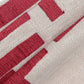 24" Red And Ivory Geometric Cotton Blend Throw Pillow Cover