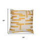 20" Yellow And Ivory Geometric Cotton Blend Throw Pillow Cover