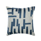 20" Blue And Ivory Geometric Cotton Blend Throw Pillow Cover