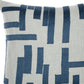 20" Blue And Ivory Geometric Cotton Blend Throw Pillow Cover