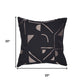 20" Black And Beige Geometric Cotton Blend Throw Pillow Cover