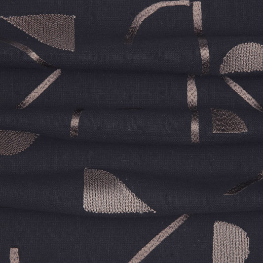 20" Black And Beige Geometric Cotton Blend Throw Pillow Cover