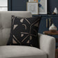 24" Black And Beige Geometric Cotton Blend Throw Pillow Cover