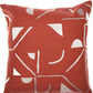 20" Orange And Ivory Geometric Cotton Blend Throw Pillow Cover