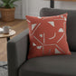 24" Orange And Ivory Geometric Cotton Blend Throw Pillow Cover