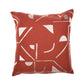 24" Orange And Ivory Geometric Cotton Blend Throw Pillow Cover
