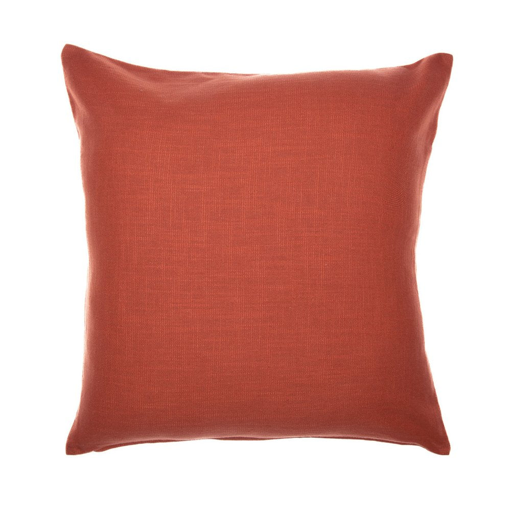 24" Orange And Ivory Geometric Cotton Blend Throw Pillow Cover