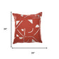 24" Orange And Ivory Geometric Cotton Blend Throw Pillow Cover