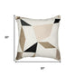 20" Ivory And Taupe Geometric Cotton Blend Throw Pillow Cover