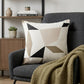 20" Ivory And Taupe Geometric Cotton Blend Throw Pillow Cover