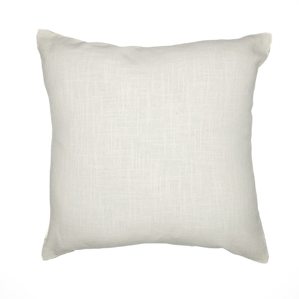20" Ivory And Taupe Geometric Cotton Blend Throw Pillow Cover