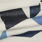 24" Ivory And Blue Geometric Cotton Blend Throw Pillow Cover