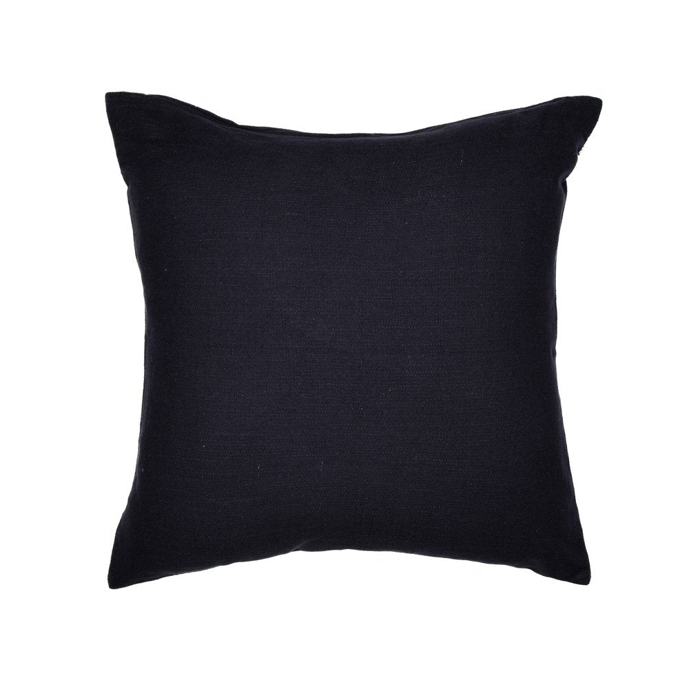 24" Denim Blue And Beige Geometric Cotton Blend Throw Pillow Cover