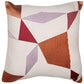 24" Ivory Brown And Red Geometric Cotton Blend Throw Pillow Cover