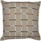 20" Beige And White Check Cotton Blend Throw Pillow Cover