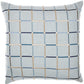 24" Light Blue And Ivory Check Cotton Blend Throw Pillow Cover